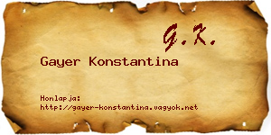 Gayer Konstantina névjegykártya